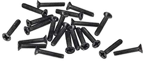 sourcing map 500 Stück Phillips Senkkopfschrauben M2 x 10mm Kreuzschlitz Schrauben Flachkopf Befestigung Schwarz für Laptop PC TV Lüfter Schalter