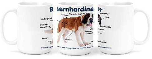 Großer Becher/Jumbo Tasse weiß 450ml - Alternative Anatomie Bernhardiner