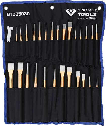 BRILLIANT TOOLS BT085030 Jeu de burins et de chasses, 28 pcs [Powered by KS TOOLS]