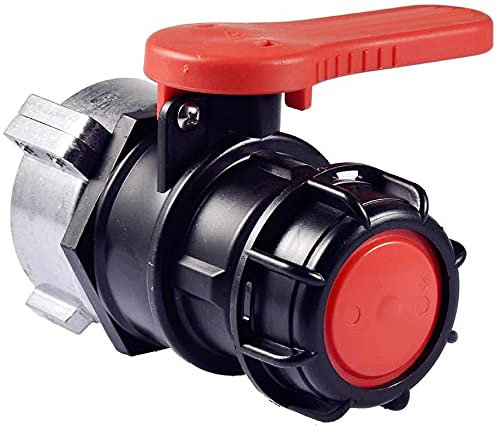 OrangeClub IBC Adapter Kugelhahn, IBC Tank Ersatzkugelhahn Absperrhahn für Gartenhahn Ablaufadapter und IBC Tankadapter S75x6 DN50 (75mm)