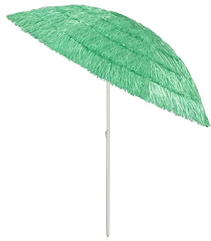 Tidyard Grand parasol de plage pliable de 180/240 cm en style Hawaïen, bleu/vert, parasol, grand