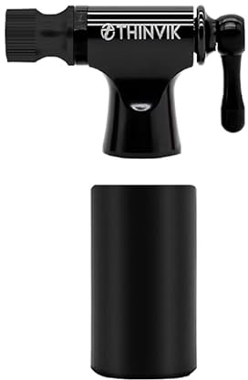 Thinvik CO2 inflatorsats och cykeldäckuppblåsare, kompatibel med Presta- och Schrader-ventiler, bärbar pump för landsvägscykel mountainbike däck