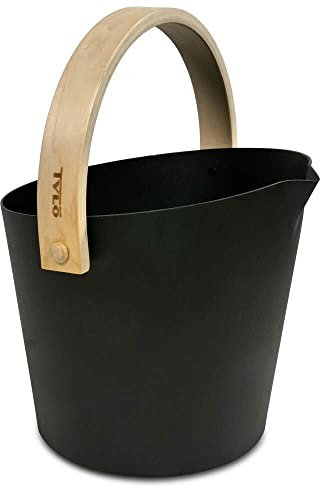 Tylö Saunakübel Brilliant Black, gefertigt aus eloxiertem und sandgestrahltem Aluminium