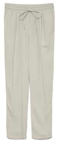 VERO MODA Dam casual linne tygbyxor lediga slip-on-byxor lösa ankelbyxor, Silverfoder, S