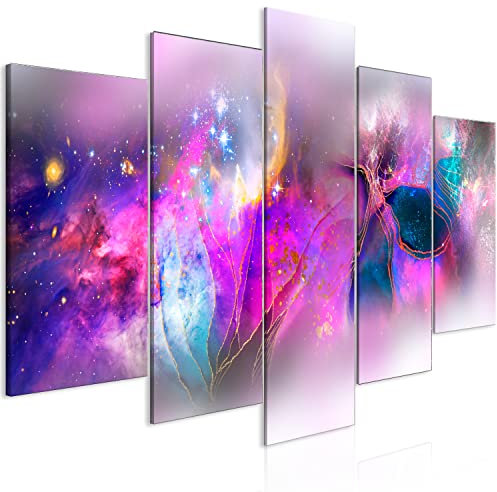 murando Acoustic Canvas Wall Art Abstract 200x100 cm / 79x40 picture with acoustic foam sound absorption print image Artwork 5 pcs room acoustics soundproofing Galaxy Like Painted a-C-10062-b-a