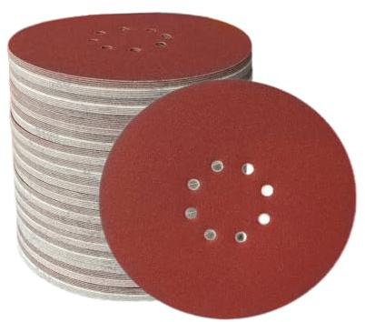 Wanmutrun 225MM Schleifpapier Klett 32Stück, Körnung 40/60 /80/120/180/240/320/400X4,225MM 8-Loch Schleifscheibe, für Trockenbauschleifer Langhalsschleifer.