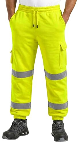 Hi Vis Reflective Safety Security Joggers Jogging Bottoms Trousers Sweat Pants Railway GO/RT