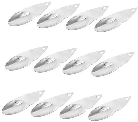 HEMOTON Cuchara para Kiwi Cortador de Kiwi Pelador de Frutas 12 Piezas de Acero Inoxidable Herramientas para Excavar y Tallar Frutas Adecuado para Sandía Frutería Restaurante Hogar y Oficina