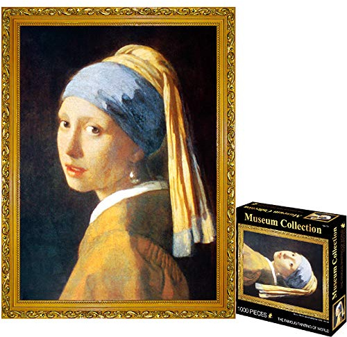 TINYOUTH 1 000 bitar pussel för vuxna, Flickan med pärlörhängen Museumkollektion, pussel, 50 x 70 cm 2 mm tjockt känt måleri pussel för vuxna barn 14 +
