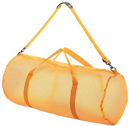 QRONCES Netz-Tauchtasche, faltbar, groß, Strandtasche, Handtasche mit Reißverschluss, Tauch- und Schnorchelausrüstung und Ausrüstungstasche, Übergröße, Sporttasche