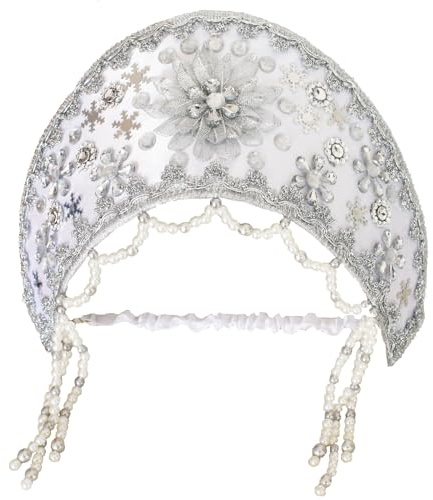 N_FROMM Kokoschnik Kokoshnik Haube Kopfschmuck Stirnband, slawische Krone Snegurotschka Silber