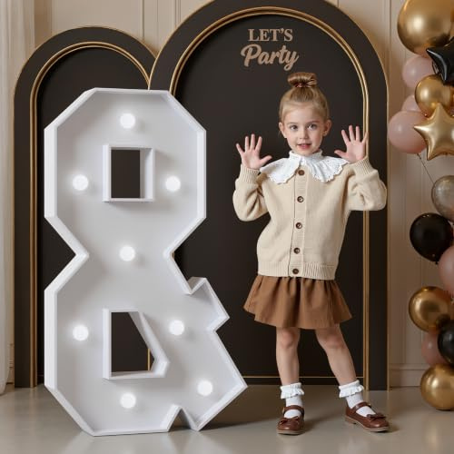 Mixifox 90cm Blanco Letras Luminosas Grandes, Letra & | Decoración Cumpleaños Fiesta, Cumpleaños Feliz Letras Decorativas, La Fiesta de las Letras 22 Pcs Accessory Set