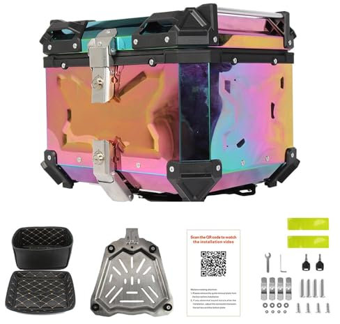 JEDAL Maleta para Motocicleta Baul para Moto De Gran Capacidad Topcase de Casco Moto Caja de Cola de Motocicleta Impermeable