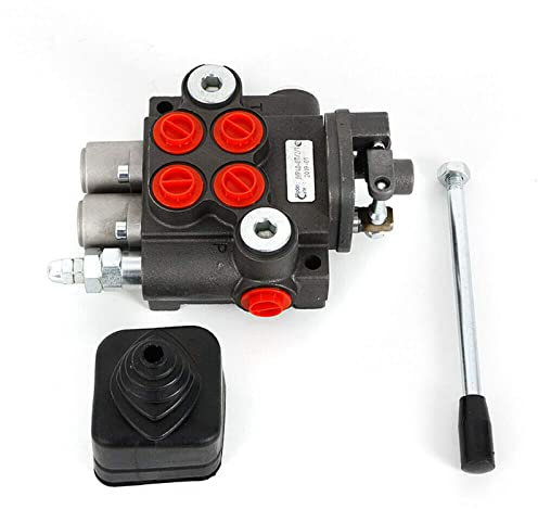 WYZSXX Válvulas de Control direccional hidráulicas, válvula de Control direccional monobloque de 2 carretes de 11 gpm con Joystick para cortadoras de Troncos y Cargadores de Tractores