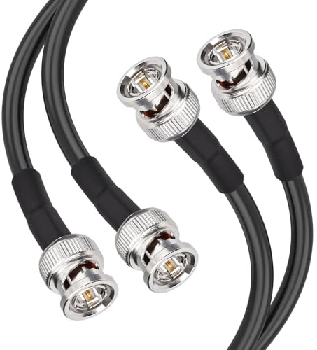 Superbat Cavo Video SDI 6G 60cm BNC 75Ohm Maschio a Maschio RG59 Flessibile | 2 Pezzi, Doppia Schermatura, Placcati Oro, HD/3G/6G, Compatibile con 4K, per Blackmagic, Videocamere, Convertitori, Monitor