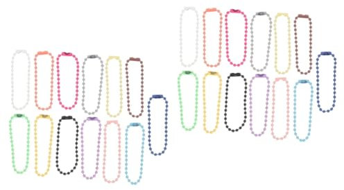 Lurrose 200pcs Fashion Ball Bead Chains Beads for Keyring Making for Jewelry Making Random Color