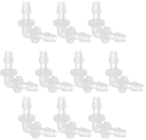 PATIKIL Coude à 90 degrés en Plastique pour Tuyau barbelé de 3/16, Lot de 10 Raccords en L pour Tuyau barbelé, pour Aquarium, Carburant, gaz, Liquide, air