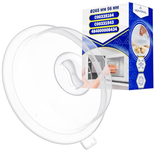 MONTERAL Coperchio Microonde Ø265 mm con Codice Originale C00335164 C00331543 484000008434 per Bauknecht per Ariston per Küppersbusch per Whirlpool - Garanzia di 10 Anni