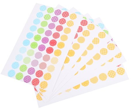 SHOWERORO 6sheets Punch Reinforcement Stickers Self-Adhesive Paper Hole Reinforcers for Binders Labels Hole Stickers for Books Decorative Reinforcement Labels
