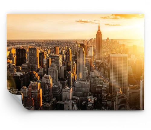 ARTTOR Carta da parati Vinile in TNT Premium Canvas - New York Grattacieli Manhattan - 150x105 cm - Fotomurali Decorazione Murale Moderna Poster gigante XXL Camera da letto - WF3AA150x105-2672