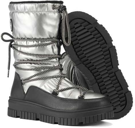 HISEA Snow Boots for Women Waterproof, Warm Fleece Lined Insulated Rain Boots for Winter Ski Cold Weather