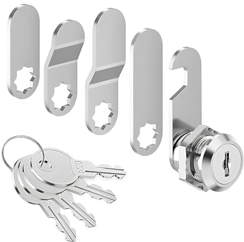 Cerradura para buzón LACHT de 16 mm con 5 hojas de bloqueo diferentes, cerradura de palanca para puertas de armarios, buzones y muebles.