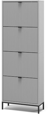 Vicco Shoe tipper Eliza, Grey, 60 x 168 cm with 4 folding drawers
