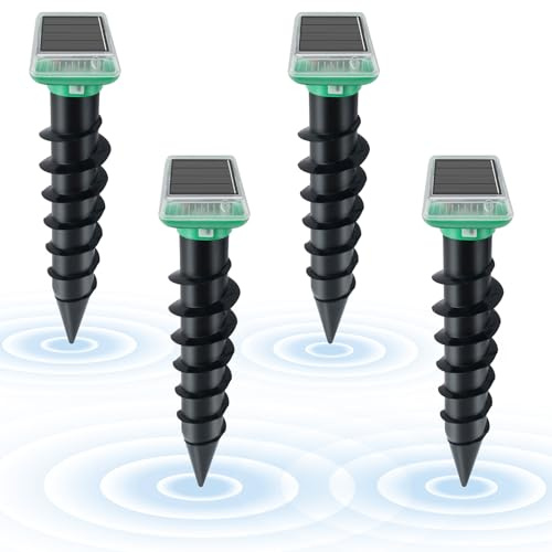Repellente per talpe ad energia solare, IP67, impermeabile, repellente per talpe, ultrasuoni, serpenti, roditori, parassiti e altri animali roditori, sbarazzarsi di talpe, marmotte