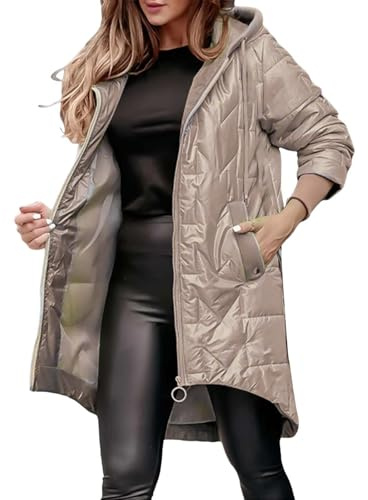 Genérico chaquetas invierno para mujer Abrigos Mujer Invierno Chaqueta Con Cremallera De Piel Sintética Cálido Larga Plumifero Cortavientos Con Bolsillos Plumiferos abrigo azul