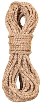 Spago Per Decorazioni Corda di iuta da 6 mm, 1 m, 10, 20, 30, 50, spago canapa intrecciato, for macramè, fai te, artigianato, decorazione fatta a mano, graffi for animali domestici(50meters)