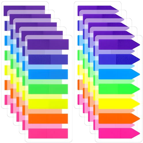 Gjinxi 2000 Pcs Page Markers, Sticky Tabs Small Sticky Notes Flags and Arrow Flags, Fluorescent Index Tab Stickers Multi-Colored Bookmarks for Notebooks, Annotating Books