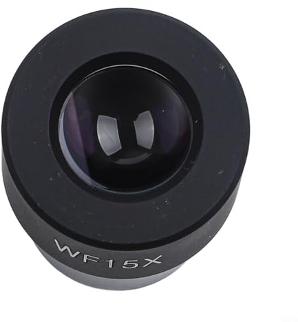Oculaire de microscope, construction en métal à large champ de 23,2 mm, grossissement 5 x – 25 x pour utilisation en laboratoire et éducation (WF15X)