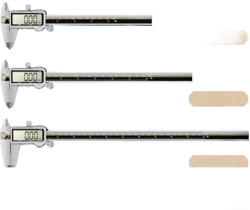 Calibrador digital profesional con carga tipo C, alta precisión, calibre vernier de acero inoxidable de 0.01 mm para medición métrica e imperial en automoción y (150 mm)