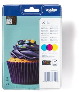 Brother LC-123RBWBP LC-123 Tintenpatrone Standardkapazität Rainbow Blister, cyan/magenta/gelb