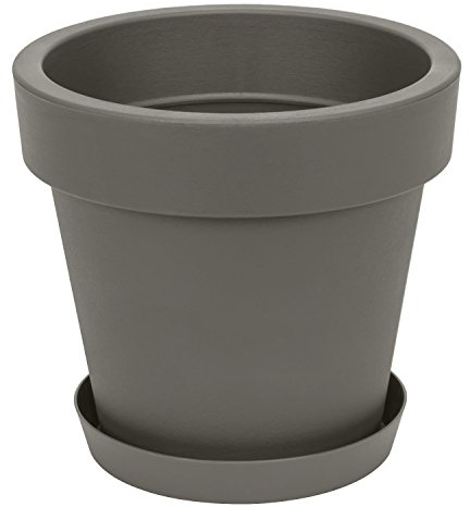 Prosperplast Blumentopf Übertopf inkl. Untersetzer Blumenkübel 49 x 46.5 cm grau Pflanzkübel Pflanztopf Kunststoff Lofly