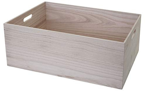 Mendler Holzbox HWC-C20, Dekokiste Aufbewahrung Holzkiste, Shabby-Look Vintage - 60x40x24cm, naturbraun