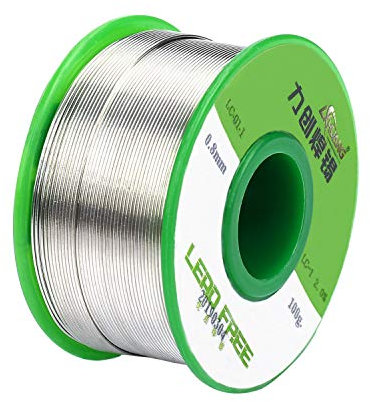 Filo di saldatura 0,6 mm Solder Wire Senza Piombo Sn99 Ag0,3 Cu0,7 con Nucleo di Colofonia per Saldatura Elettrica 100 g