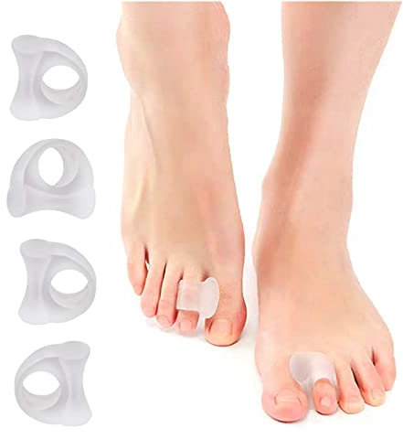 feifanshop 4 Gel-Zehentrenner für überlappende Zehen, Ballen, Großzehenausrichtung, Driftschmerzen, Zehenspreizer Korrektor und Abstandshalter