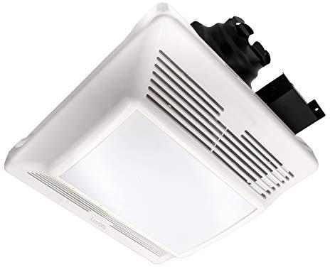 Maxxima Luvoni 90 CFM Bathroom Exhaust and Ventilation Fan with Light, 1 Sone Quiet Noise Free Operation, Ceiling Mounted Ventilator with Built-in LED Light and White Grill