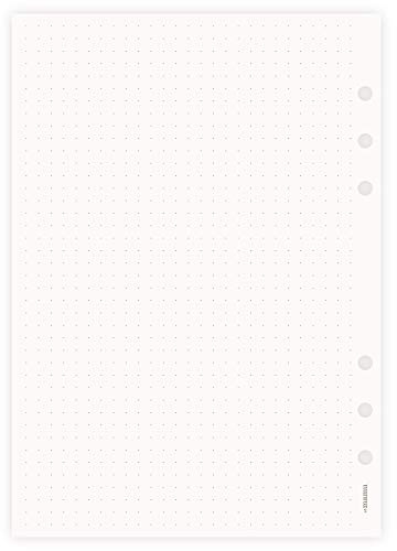 etmamu 754 Kalendereinlagen A5 Punktraster Dot Grid | Notizpapier Organizer Einlagen | 6-fach-Lochung (100 Blatt)