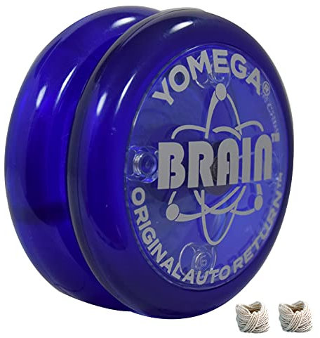 Yomega DAS ORIGINAL Brain - Professionelles Yoyo für Kinder und Anfänger, reaktionsschneller Automatische Rückkehr Yo Yo am besten für Seiten Tricks + zusätzliche 2 Seiten (Dunkelblau)