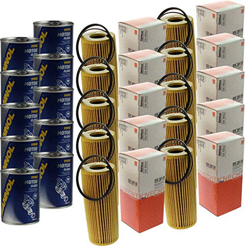 QR-Parts Set 85704417 OX 381D 9900 10x Original MAHLE/KNECHT Ölfilter + SCT Motor Flush Motorspülung