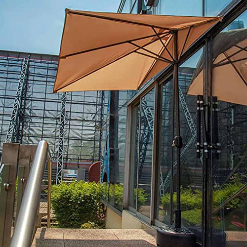 JLXJ Halbes Rechteck Sonnenschirm, 2,5 × 1,3 M UV-Schutz Tischschirme, Gegen Wand-Sonnenschirm, für Wand-Balkon-Fenster Sonnenschutz