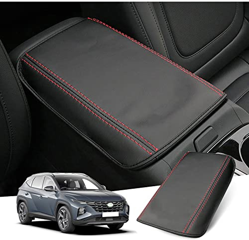 GAFAT Compatibile con Hyundai Tucson NX4 2021-2023 2024 (Automatico) Copertura per Bracciolo Centrale, Tucson 2023 Protezione per Braccioli, Rivestimento in Pelle PU, Accessori Tucson NX4 (Rosso)