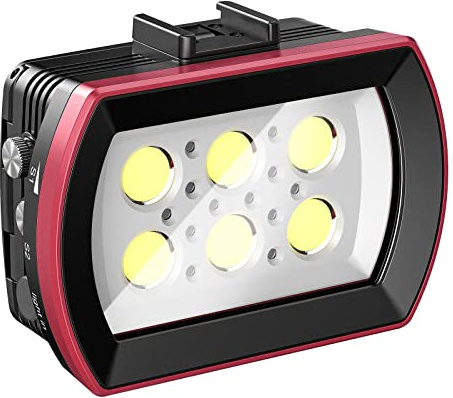 Seafrogs Diving Video Light Waterproof 130FT/40M White Red Blue Light Underwater Photography Fill Lights High Power 6000 Lumens Flash Light with Ball Head YS Adapter for Gopro, Housing (SL-22)