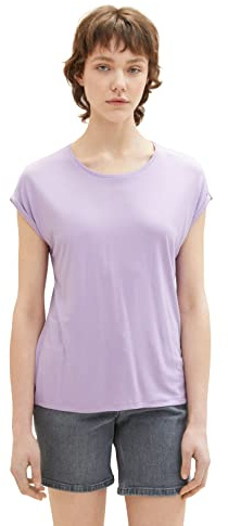 Tom Tailor Denim Ladies Loose Fit Basic T-Shirt 1030942, 31042 - Lilac Vibe, X-Small