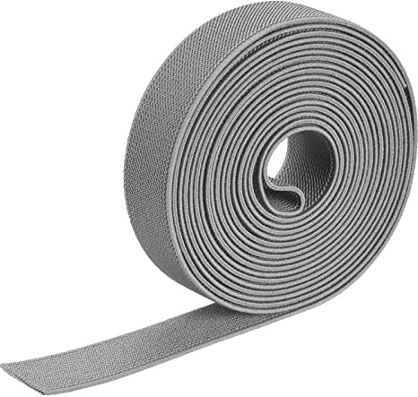 sourcing map Twill Wide Elastic Band Double-Side 25mm(1 inch) Flat 4 Yard Woven Elastic Band Knit Elastic Spool Heavy Stretch Strap Light Grey for Sewing, Waistband
