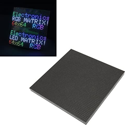 RGB-LED-Matrix-Panel, 64 × 64, 3 Mm Rastermaß, Individuell Adressierbare LED-Panel-Leuchte, Einstellbare Helligkeit, Vollfarbige Digitale LED-Matrix-Anzeige, für Autowerkstatt-Bar
