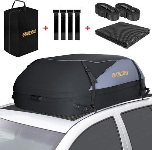 GADLANE Autodachtasche - 15 Kubikfuß (400L) wasserdichte Dachboxen für Autos mit/ohne Dachträger mit 4 stabilen Gurten, Anti-Rutsch-Matte & Aufbewahrungstasche für Autos, SUVs, Reisen, Urlaub