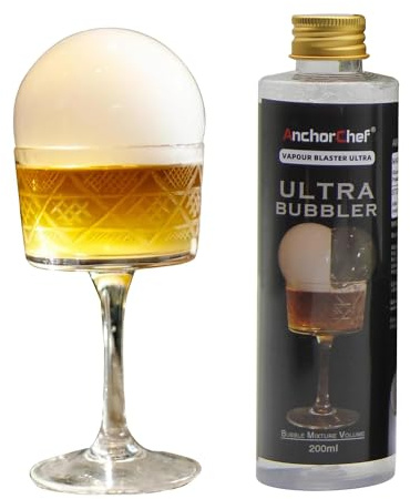 AnchorChef Soluzione commestibile per bolle – 2 bottiglie da 200 ml | vegana e atossica | per bevande e alimenti